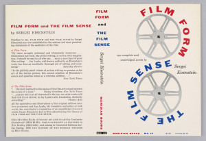 Book cover, Film Form and The Film Sense; 1957; Designed by Elaine Lustig Cohen (American, 1927–2016) for Meridian Books (New York, New York, USA); Written by Sergei Eisenstein (Russian, 1898–1948); Lithograph on paper; Gift of Tamar Cohen and Dave Slatoff; 1993-31-26