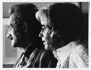 Photograph, Trude and John for the Project "Faces", ca. 1974; Designed by Trude Guermonprez (American, b. Germany, 1910–1976); gelatin silver print on paper; 27.8 × 35.6 cm (10 15/16 in. × 14 in.); Gift of Mr. Eric and Mrs. Sylvia Elsesser, The Trude Guermonprez Archives; 1993-121-103