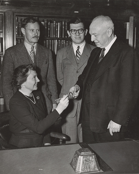 Photograph of Margaret Miller with her husband in 1949.