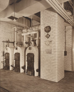 Old photograph of the boiler room
