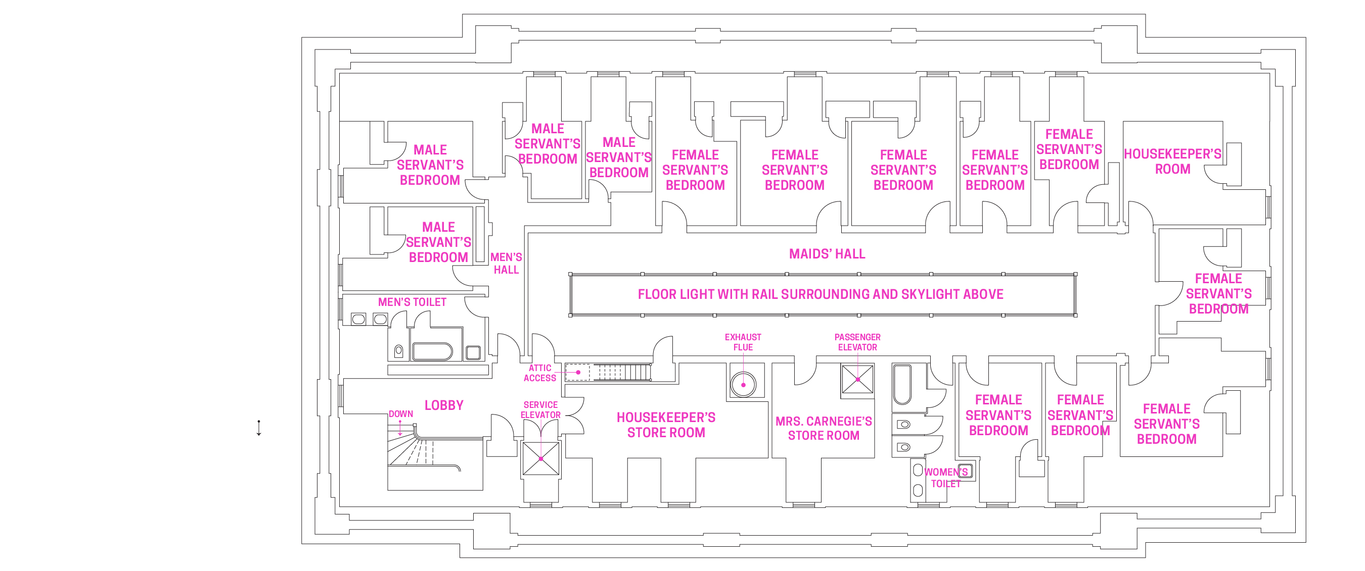 Image of the Fourth Floor Plan, Carnegie Mansion, 1902.