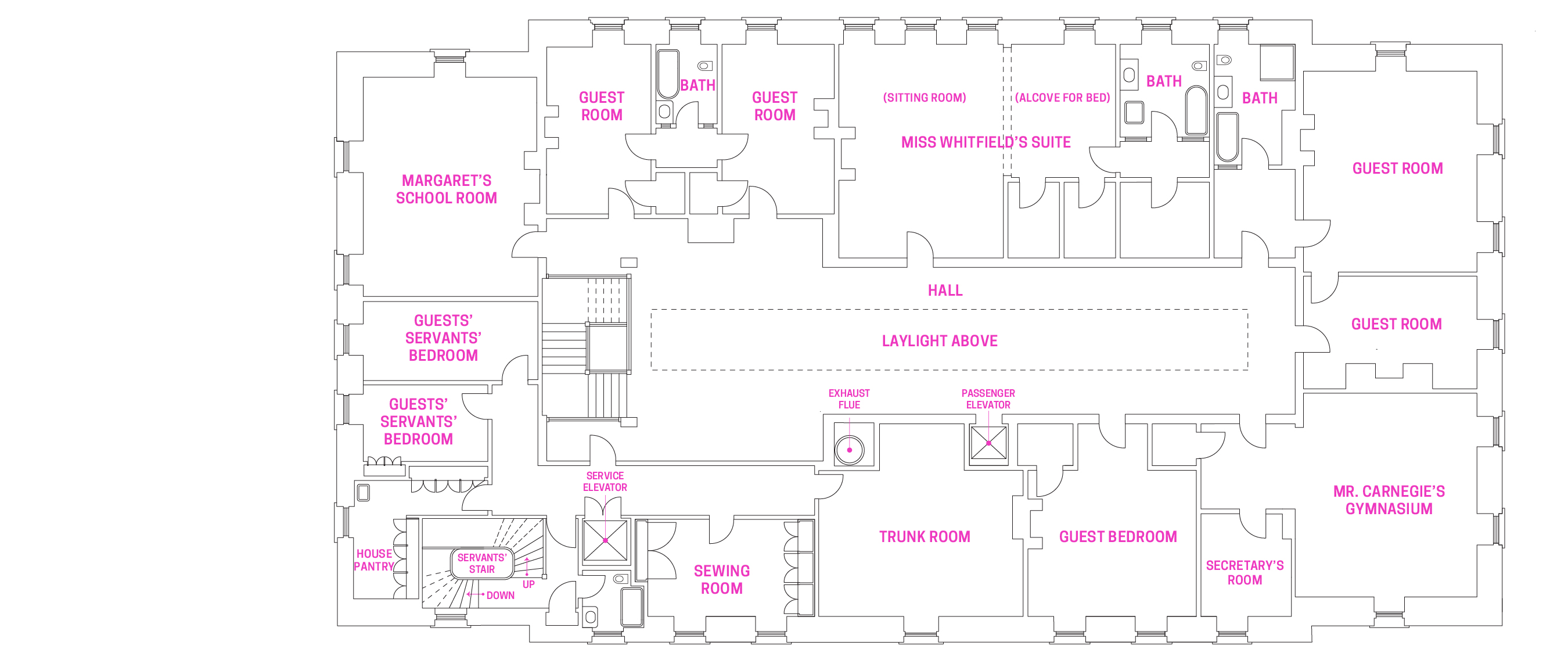 Image of the Third Floor Plan, Carnegie Mansion, 1902.