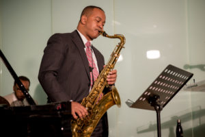 Jazz musician Victor Goines plays the saxophone