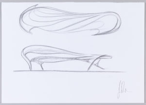 Preparatory Sketch for Enignum Free Form Chair