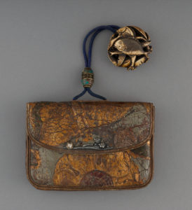 Purse (kin-chaku) With Pendant (netsuke) And Cord Fastener (Netherlands (leather)), ca. 1750