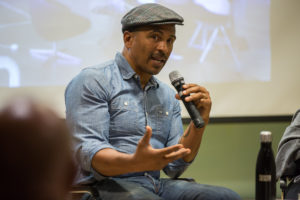 Image of Keba Konte speaking to an audience