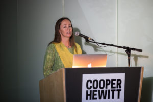 Image of Ashley Callahan presents a lecture about Ilonka Karasz at Cooper Hewitt