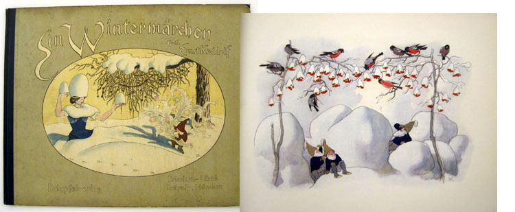 L: Cover, Wintermarchen by Ernst Kreidolf. Erlenbach-Zurich [etc.] : Rotapfelverlag, [c1924]