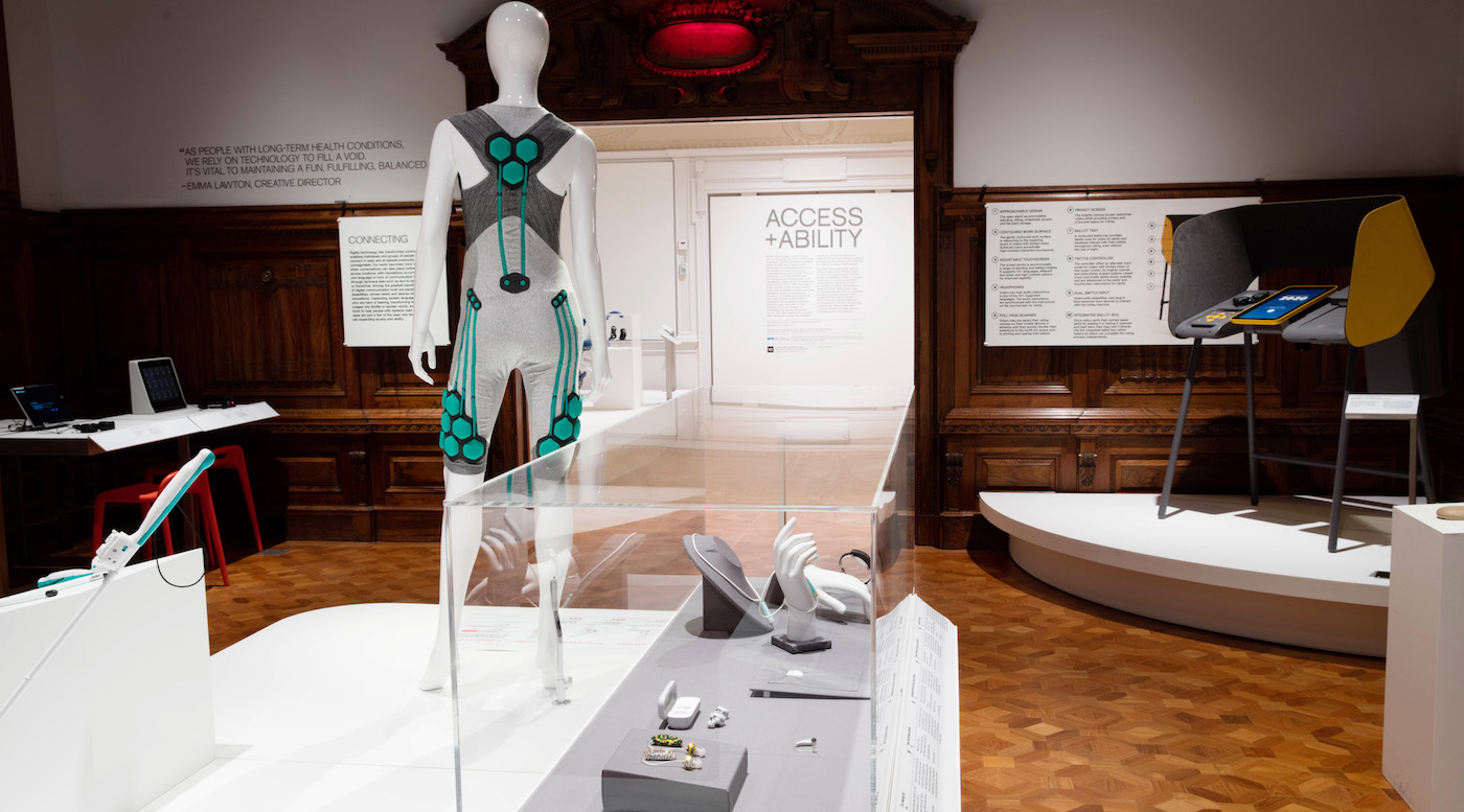 Photograph of design objects on exhibition in Access+Ability on view through September 3. For information about the exhibition and programming at the museum related to accessible design scroll