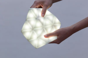 Kangaroo light, an interactive personal lighting device featured in the upcoming exhibition The Senses: Design Beyond Vision.