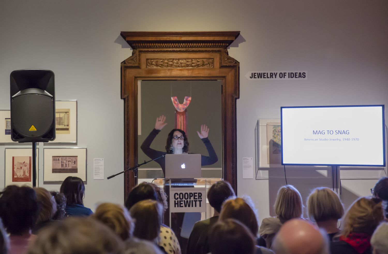 Image of Toni Greenbaum speaking to an audience at Cooper Hewitt