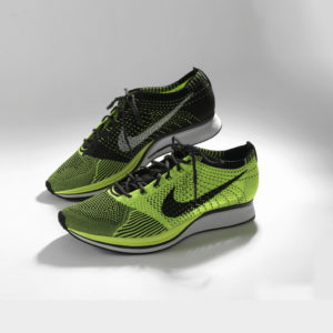 Image features a pair of neon green and black Nike Flyknit running shoes. Please scroll down to read the blog post about this object.