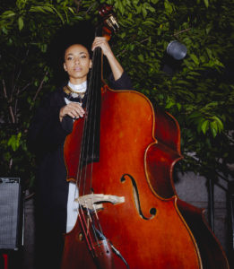 Photo of Esperanza Spalding performing at Cocktails at Cooper Hewitt in 2017.