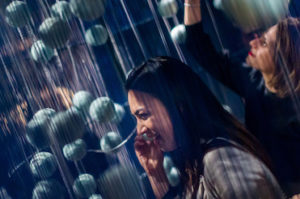 Two women exploring a sensory installation in The Senses: Design Beyond Vision now on view on the third floor. Scroll down to learn more about the exhibition.