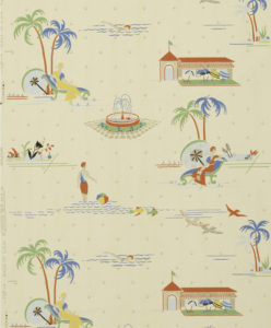 Image features tropical or summer scenes of swimming, a cabana, and women lounging pool side. Please scroll down to read the blog post about this paper.