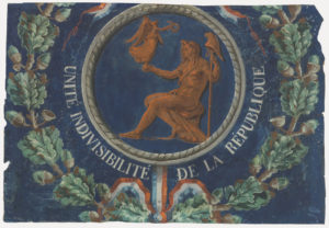 Image features wallpaper with images and symbols of the French Revolution. Please scroll down to read the blog post about this wallpaper.