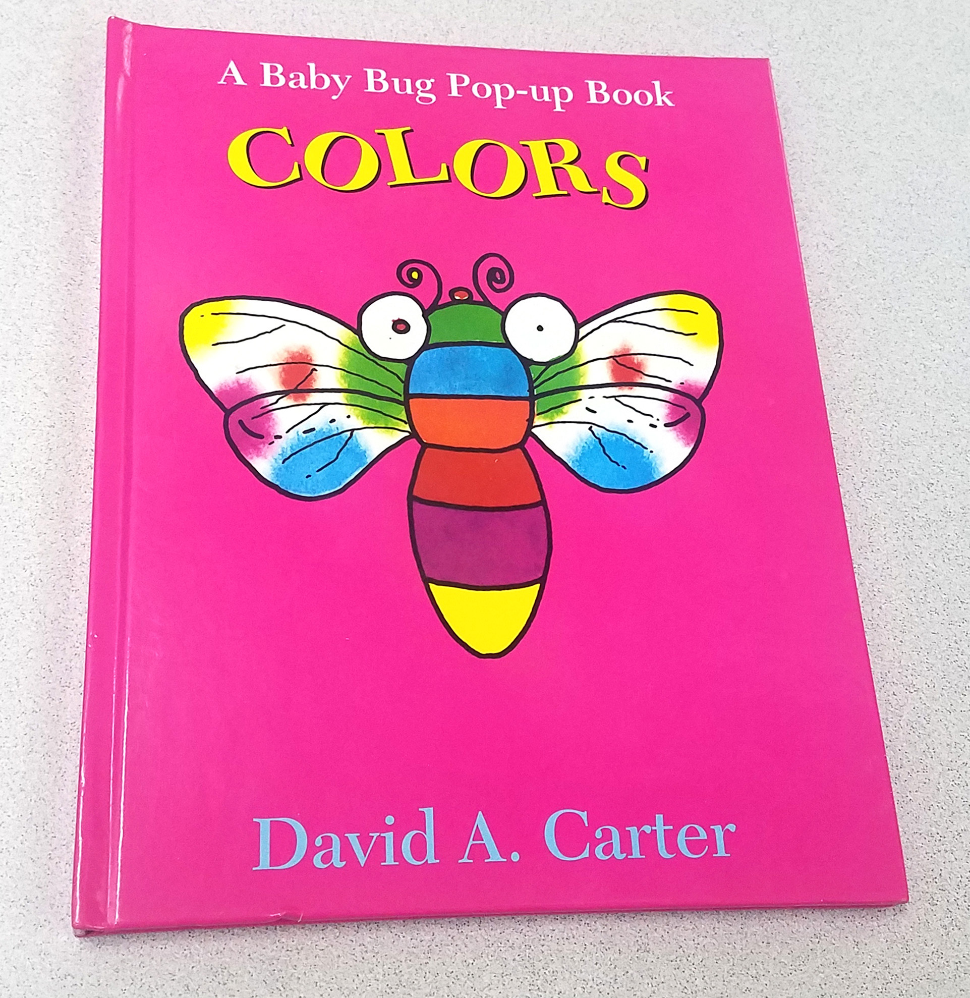 Image features book cover showing a colorful flying bug on a fuchsia background. Please scroll down to read the blog post about this object.