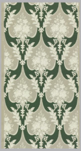 Image shows a floral medallion wallpaper reminiscent of the early 1900s. Please scroll down to read the blog post about this object.
