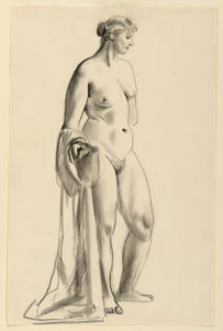 Image features a standing nude female model. Please scroll down to read the blog post about this object.