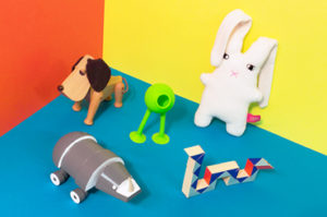 A selection of kids toy animals available for sale in the museum shop.