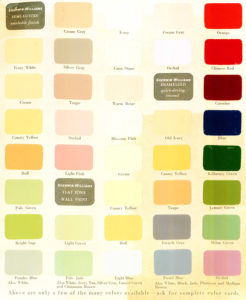 Sherwin-Williams paint color chart.