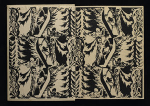 Image features a design for endpapers by Arthur Rackham. Please scroll down to read the blog post about this object.