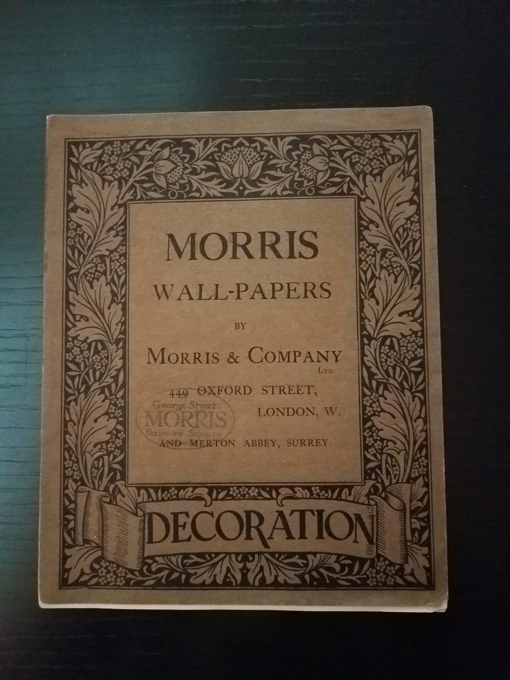 Image features front Cover of Morris wall-papers by Morris & Company. Please scroll down to read the blog post about this object