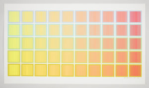 Design Workshop on Color Exercises. Image of grid colors ranging from light yellow to pale pink. Scroll down for program information.