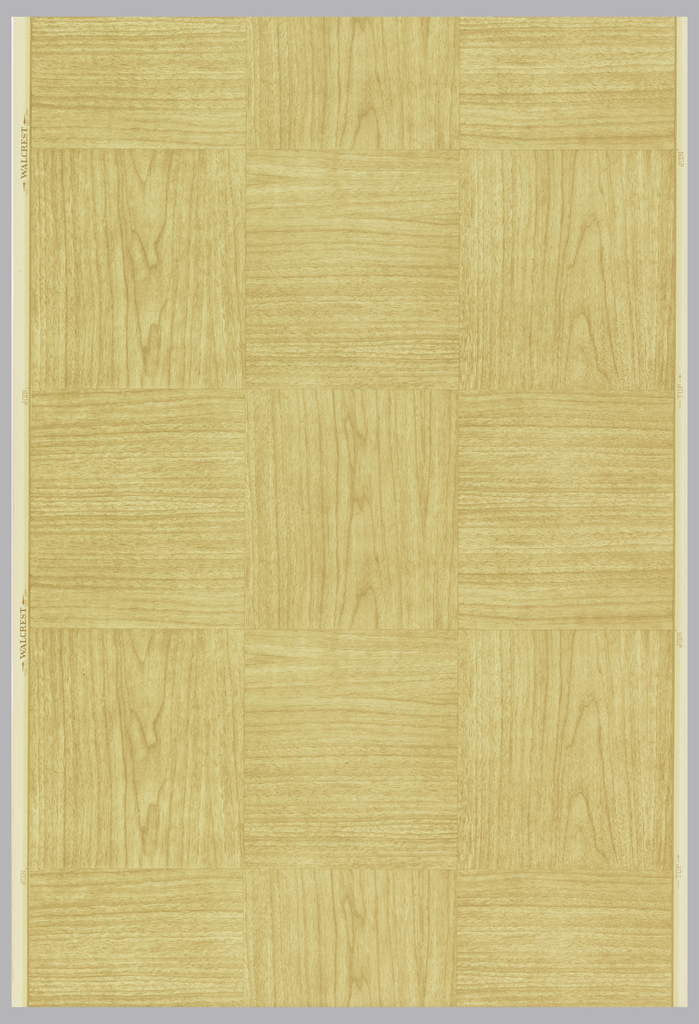 Image shows a wallpaper with a parquet floor pattern, composed of woodgrained squares or tiles. Please scroll down for additional information on this object.