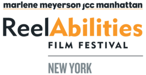 Image of Reelabilities: Film Festival logo, black and orange text.