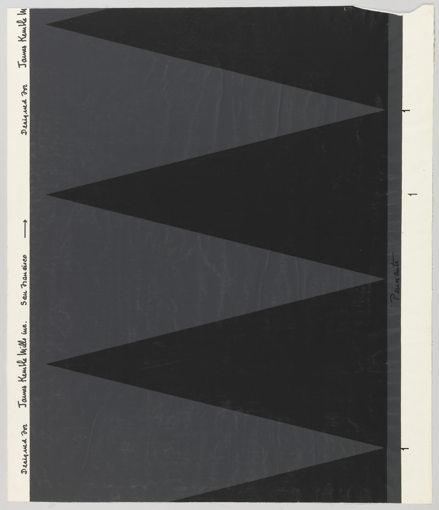 Image features a wallpaper with two columns of triangles, black on one side, gray on the other. Please scroll down to read the blog post about this object.