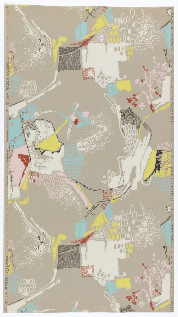 Image shows abstract expressionist wallpaper design by Jean de Botton. Please scroll down for additional information on this piece