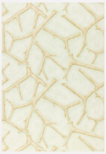 Image features a rustic wallpaper design containing a haphazard arrangement of twigs. Please scroll down to read the blog post about this object.