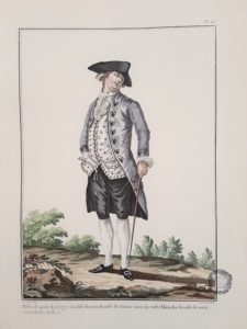 Image features Man in knee breeches, coat, three cornered hat, and waistcoat. Vol.4. pl. 162.
