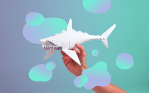 this image shows a paper shark