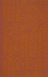 Image features a wallpaper design of scrolling cast iron work, printed in orange on a red ground. Please scroll down to read the blog post about this object.