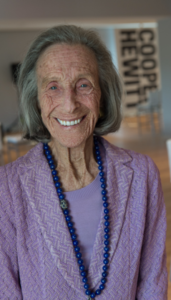 Barbara smiling broadly in the galleries