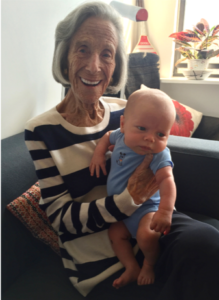 Barbara holds infant Hugo