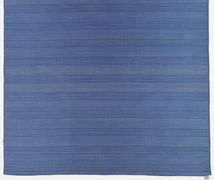 Object features a sheer panel of blue and white stripes. Heavy threads of off-white kibiso create horizontal stripes. Please scroll down to read the blog post about this object.