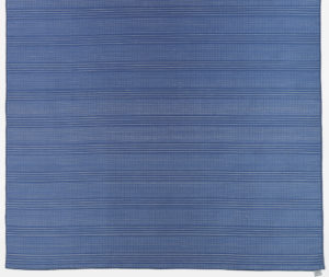 Object features a sheer panel of blue and white stripes. Heavy threads of off-white kibiso create horizontal stripes. Please scroll down to read the blog post about this object.