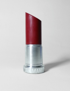A ruby red lipstick