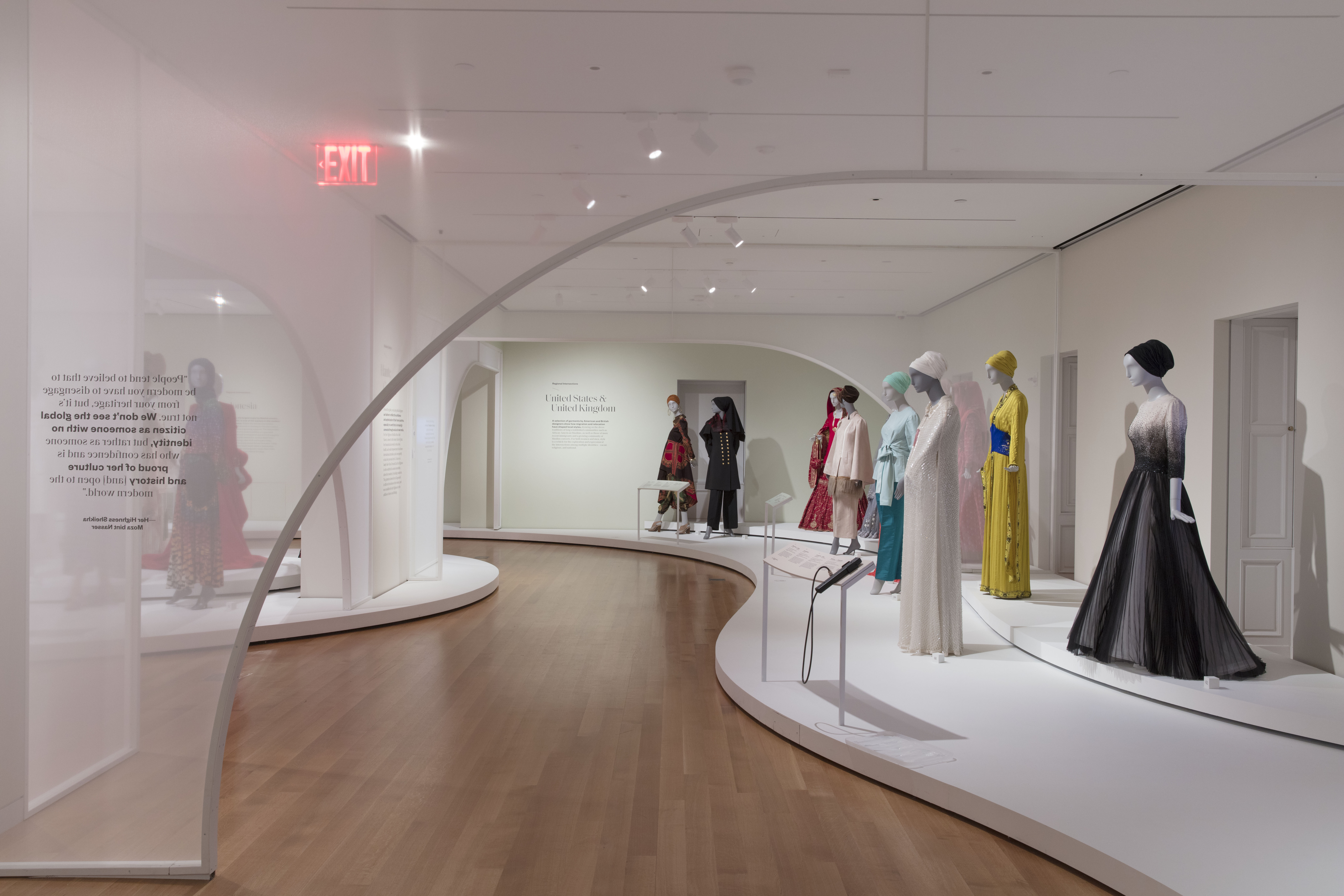 Installation view of Contemporary Muslim Fashions.