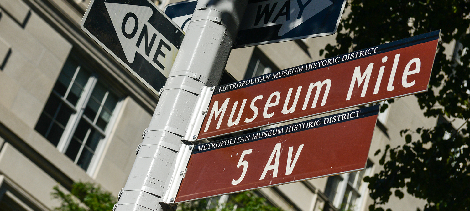 Street signage indicating stretch of Fifth Avenue known as Museum Mile