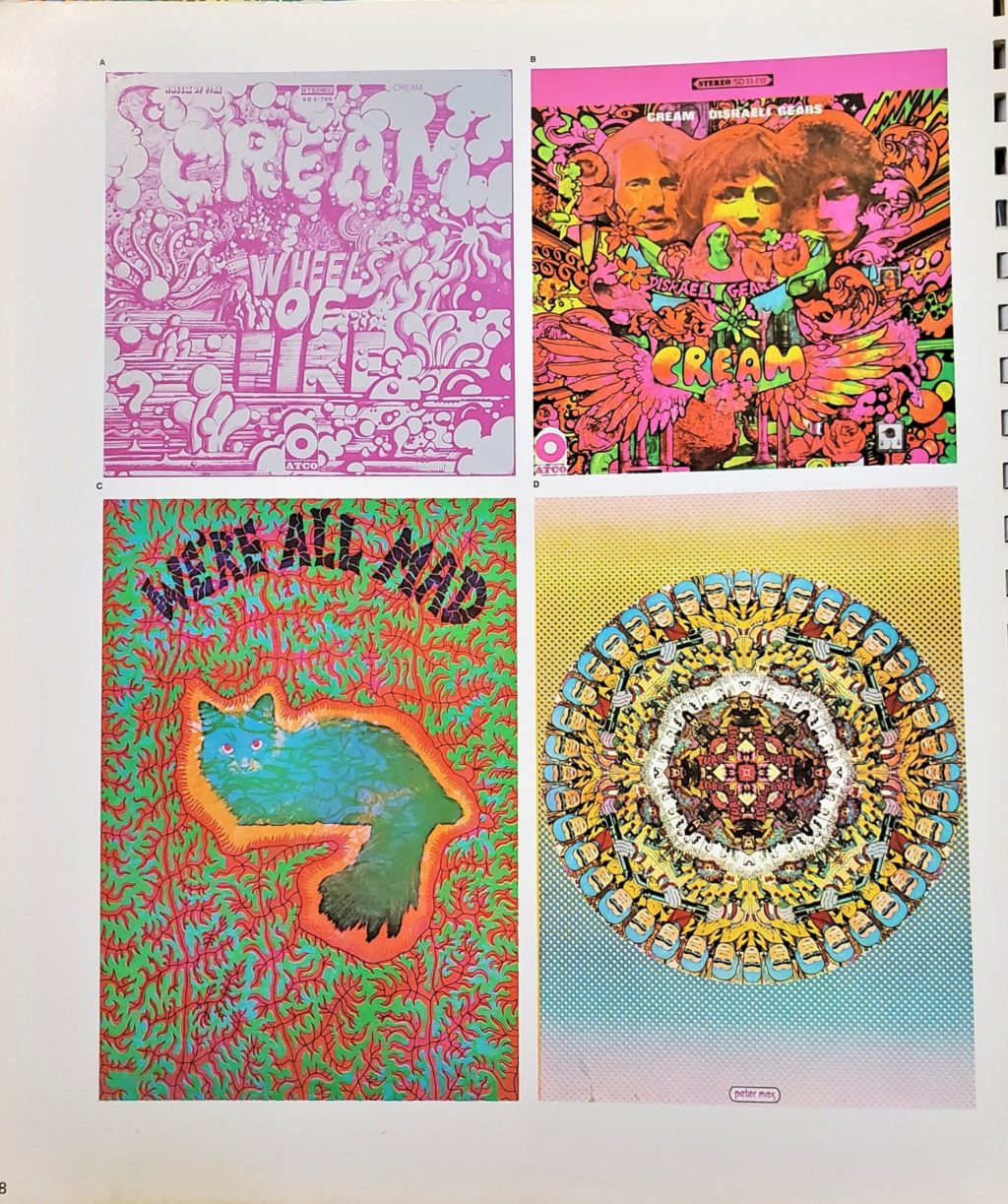 Page with images of album covers and posters, from The Day-Glo® Designer's Guide.