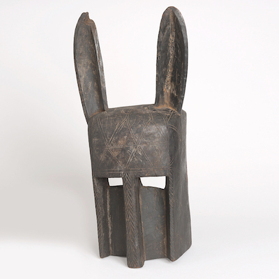 Simple dark gray mask with rabbit ears