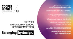 National High School Design competition flyer placed next to a screenshot of a video conference