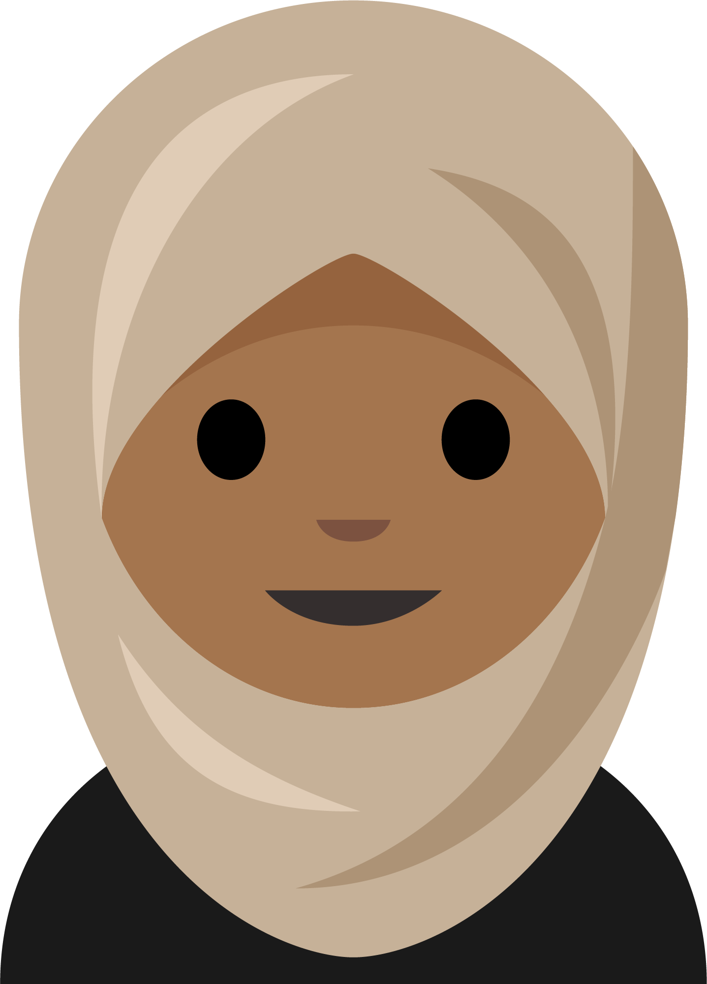 Emoji guidance illustration of person in tan headscarf