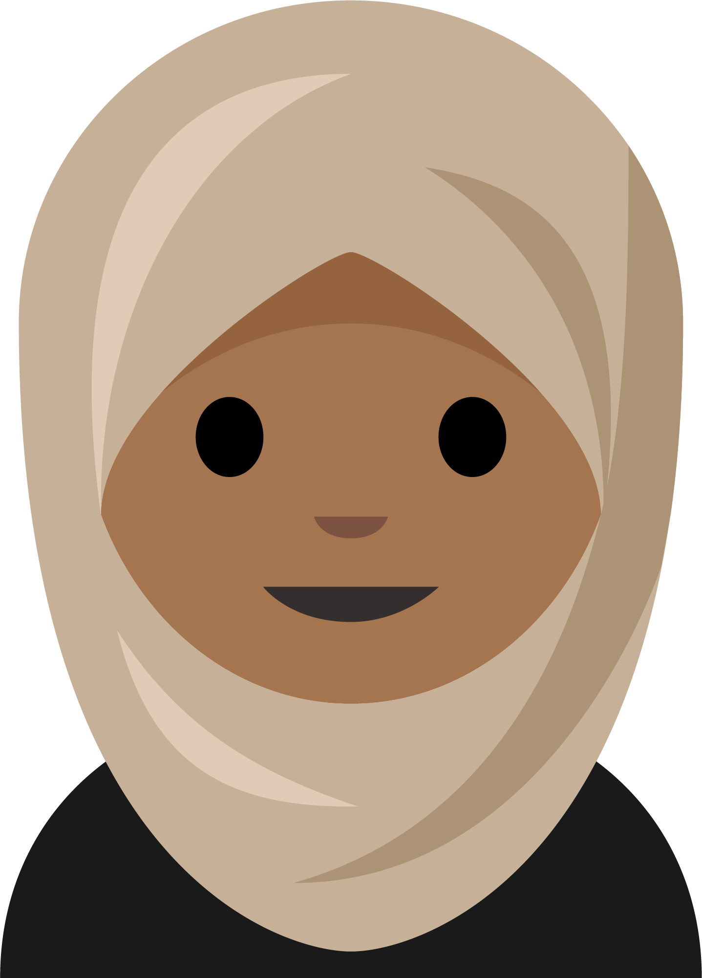 Emoji guidance illustration of person in tan headscarf