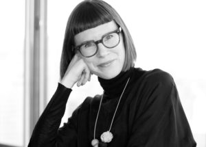Black and white portrait of Andrea Lipps