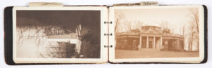 Book open to two pages each one containing a photograph.